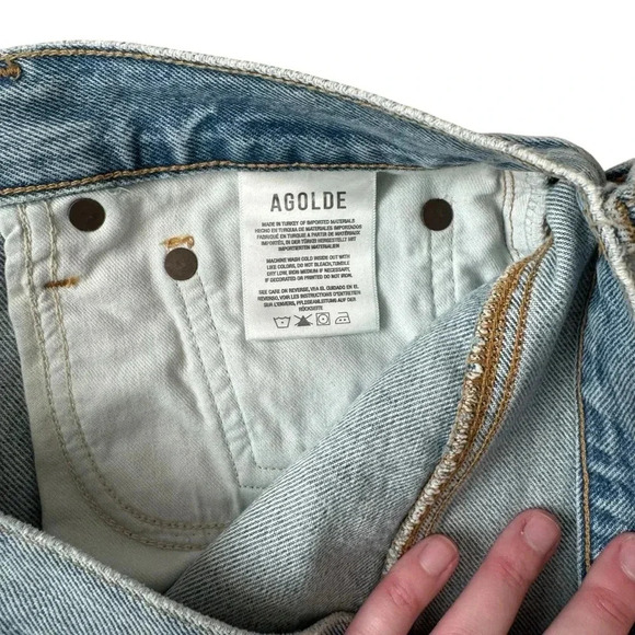 NWT Agolde Criss Cross Short in Wash: Symbol - Picture 5 of 9